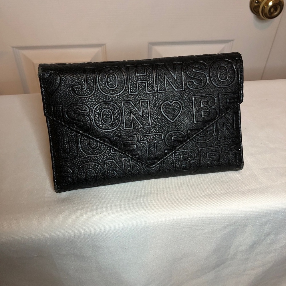 Betsey Johnson Black Embossed Clutch